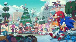  1other 6+boys 6+girls amy_rose animal_ears big_the_cat blaze_the_cat building chaos_emerald charmy_bee cheese_(sonic) christmas christmas_ornaments christmas_tree commentary conductor&#039;s_wife_(the_murder_of_sonic_the_hedgehog) conductor_(the_murder_of_sonic_the_hedgehog) cream_the_rabbit cubot digimin dr._eggman e-123_omega english_commentary espio_the_chameleon flicky_(character) floating flower flying froggy_(sonic) gloves highres husband_and_wife jewel_the_beetle kitsunami_the_fennec knuckles_the_echidna mother_and_daughter multiple_boys multiple_girls official_art orbot protagonist_(the_murder_of_sonic_the_hedgehog) robot rouge_the_bat santa_costume second-party_source shadow_the_hedgehog silver_the_hedgehog smile snow sonic_(series) sonic_the_hedgehog sonic_the_hedgehog_(idw) surge_the_tenrec tails_(sonic) tangle_the_lemur the_murder_of_sonic_the_hedgehog tree vanilla_the_rabbit white_gloves winter_clothes wisp_(sonic) 