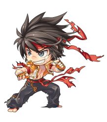  anklet bandana bandana barefoot chibi dfo dungeon_and_fighter dungeon_fighter_online fighter_(dungeon_and_fighter) gloves jewelry male_fighter scar scars 