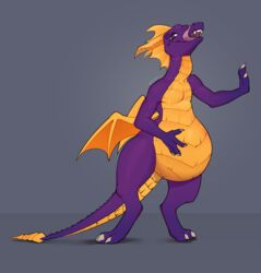  absurd_res activision anthro belly big_belly countershade_torso countershading dragon european_mythology fully_inside hand_on_belly hi_res licking licking_lips male ms.sunrise mythological_creature mythological_scalie mythology oral_vore pronounced_browridge purple_body purple_scales scales scalie sharp_teeth solo spyro spyro_the_dragon tail teeth tongue tongue_out vore western_dragon wings yellow_body yellow_scales yellow_wings 