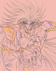  armor gemini_saga hayama_jun&#039;ichi hayama_junichi illustration layout long_hair pencil_trace production saint_seiya very_long_hair work_in_progress 