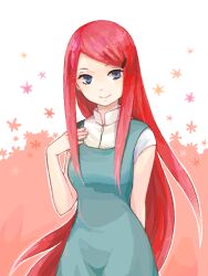  blue_eyes female hair_ornament hairclip long_hair naruto naruto_shippuuden red_hair rio-0609 smile solo tegaki uzumaki_kushina very_long_hair 