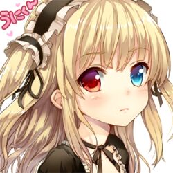  bad_id bad_pixiv_id blonde_hair blue_eyes blush boku_wa_tomodachi_ga_sukunai choker female hairband hasegawa_kobato heterochromia lolita_hairband long_hair looking_at_viewer lowres momoko_(momopoco) portrait red_eyes ribbon_choker solo two_side_up 