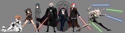  absurdres bad_id bad_pixiv_id bandolier black_hair blonde_hair blue_eyes boots bow_(weapon) brown_eyes brown_hair cape charlotte_e_yeager chewbacca cloak count_dooku crossbow crossover darth_vader eila_ilmatar_juutilainen energy_sword francesca_lucchini general_grievous green_eyes hair_ribbon hanna-justina_marseille hattori_shizuka helmet highres lightsaber long_hair long_image lynette_bishop minna-dietlinde_wilcke multiple_girls palpatine pink_hair ponytail purple_eyes red_eyes red_hair ribbon sitting star_wars stormtrooper strike_witches sword thighhighs uniform vader_(n.r.t.a.) weapon wide_image wilhuff_tarkin world_witches_series yellow_eyes 