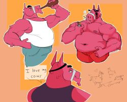  2024 absurd_res anthro biped black_eyes cronolm drinking_alcohol epic_games equid equine fortnite fur hi_res horse male mammal multiple_poses muscular muscular_anthro muscular_male overweight overweight_anthro overweight_male pose red_body red_fur solo 