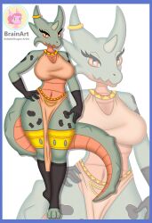  absurd_res ajfurryadoptables anthro belly_scales big_breasts big_tail biped black_bra black_clothing black_lingerie black_panties black_underwear bow_bra bra brainart breast_curtains breasts claws clothed clothing digital_drawing_(artwork) digital_media_(artwork) digitigrade dragon female female_anthro front_view hi_res horn kobold lingerie long_tail markings mythological_creature mythological_scalie mythology non-mammal_breasts orange_eyes panties pupils scales scalie skimpy slit_pupils solo tail tapering_tail thick_tail underwear 