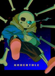  absurd_res animated_skeleton bone clothed clothing enaic31 footwear hi_res humanoid male not_furry sans_(undertale) shoes skeleton slippers solo undead undertale_(series) 