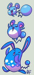  ambiguous_gender azumarill azurill blue_body blue_fur chart evolution evolution_chart evolutionary_family feral fur generation_2_pokemon generation_3_pokemon lagomorph level_difference mammal marill multiple_images nintendo open_mouth pokemon pokemon_(species) simple_background size_difference solo tongue vaporotem white_body white_fur 