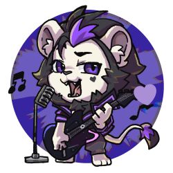  anthro felid heart_symbol hi_res icon lion male mammal pantherine playing_music qooz_(artist) singing solo stan_renart vtuber 