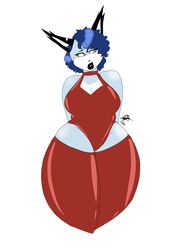  anthro bluberrynsfw female hi_res mammal raven_the_caracal red_outfit sega shy_expression slightly_chubby solo sonic_the_hedgehog_(series) thick_thighs 