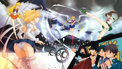  6+girls aino_minako arcueid_brunestud bad_id bad_pixiv_id banned_artist bishoujo_senshi_sailor_moon blonde_hair blue_sailor_collar blue_skirt bow chiba_mamoru crossover double_bun gaijin_4koma green_sailor_collar highres hino_rei inner_senshi kino_makoto long_hair magical_girl mizuno_ami multiple_boys multiple_girls nigiriushi orange_sailor_collar phantas-moon red_bow sailor_collar sailor_jupiter sailor_mars sailor_mercury sailor_moon sailor_senshi sailor_senshi_uniform sailor_venus short_hair skirt tiara toono_shiki tsukihime tsukino_usagi tuxedo_kamen 