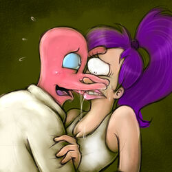  1_eye alien arthropod comedy_central crustacean cyclops decapodian_(futurama) doctor_zoidberg duo female futurama hair humanoid lips male male/female marine missuspatches open_mouth purple_hair teeth turanga_leela 