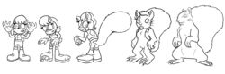  2021 3:1 anthro anthro_to_feral archie_comics buckteeth clothing dumbochumbo female feral greyscale growth mammal mental_change monochrome open_mouth rodent sally_acorn sciurid sega simple_background solo sonic_the_hedgehog_(archie) sonic_the_hedgehog_(comics) sonic_the_hedgehog_(series) tail tail_growth teeth torn_clothing transformation tree_squirrel white_background 