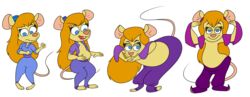  2021 3_fingers anthro belly_dance belly_dancer belly_dancer_outfit belly_dancing blue_eyes chip_&#039;n_dale_rescue_rangers digital_drawing_(artwork) digital_media_(artwork) disney dumbochumbo female fingers flat_colors gadget_hackwrench hi_res looking_at_viewer looking_down mammal mouse mouse_tail murid murine outfit_change rodent simple_background solo standing tail tail_motion weight_gain white_background 