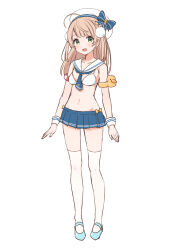  :d ahoge alternate_costume bikini bikini_skirt bird blue_footwear blue_neckerchief blue_skirt breasts collarbone commentary_request duck female hat highres indie_virtual_youtuber inflatable_armbands looking_at_viewer mary_janes medium_breasts miniskirt neckerchief open_mouth over-kneehighs rariemonn sailor_bikini sailor_collar shigure_ui_(vtuber) shoes simple_background skirt smile solo swimsuit tachi-e thighhighs virtual_youtuber white_background white_bikini white_hat white_sailor_collar white_thighhighs white_wrist_cuffs wrist_cuffs 