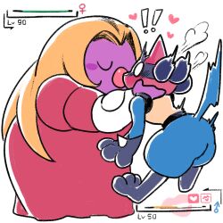  blush canid canine duo female forced forced_kiss generation_1_pokemon generation_4_pokemon heart_symbol jynx kissing lips lucario male male/female mammal nintendo pokemon pokemon_(species) powerandy shocked 