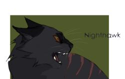  alpha_channel ambiguous_gender back_scar black_ears blackscour cheek_tuft ears_back facial_tuft fangs felid feral fur green_background green_eyes grey_body grey_fur mammal open_mouth pivoted_ears pupils red_pupils scar simple_background solo teeth tuft whiskers 