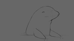  16:9 ambiguous_gender animated benji_(artist) cetacean dolphin drift_(benji) feral grey_background male_(lore) mammal marine monochrome open_mouth open_smile partially_submerged short_playtime simple_background smile solo tongue tongue_out toothed_whale water widescreen 