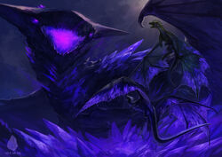  absurd_res allagar ambiguous_gender claws dragon european_mythology feral frill_(anatomy) frill_spines group head_crest head_frill hi_res horn membrane_(anatomy) membranous_frill membranous_wings mythological_creature mythological_scalie mythology purple_theme scales scalie spines tail western_dragon wings 