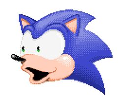  2020 anthro bayer_dithering blue_body blue_fur digital_media_(artwork) dithering eulipotyphlan fur headshot_portrait hedgehog male mammal meme open_mouth pixel_(artwork) pogchamp poloblue portrait reaction_image sega simple_background solo sonic_the_hedgehog sonic_the_hedgehog_(series) tan_body tan_skin twitch.tv white_background 