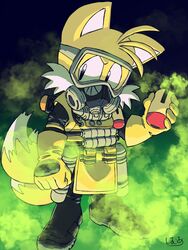  2020 3:4 anthro apex_legends black_clothing black_eyes black_footwear boots canid canine clothing cosplay crossover crossover_cosplay electronic_arts eyewear footwear fox fur gas gas_mask gloves goggles handwear hi_res holding_object male mammal mask respawn_entertainment sega signature sima3659 solo sonic_the_hedgehog_(series) standing tails white_body white_fur yellow_body yellow_clothing yellow_fur yellow_gloves yellow_handwear 