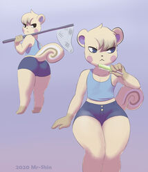  2020 :&lt; animal_crossing anthro ass black_eyes blue_eyes bottomwear butt_pose clothed clothing digital_media_(artwork) femboy front_and_back hi_res holding_object hotpants looking_aside looking_at_viewer looking_back looking_back_at_viewer male mammal marshal_(animal_crossing) mr-shin net nintendo pose rodent rosy_cheeks sciurid shirt shorts signature simple_background sitting solo standing tank_top thick_thighs topwear tree_squirrel wide_hips 