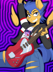  2018 anthro anthrofied blue_eyes blue_hair clothing equid equine femboy flash_sentry_(mlp) friendship_is_magic guitar hair hasbro jrvanesbroek male mammal musical_instrument my_little_pony mythological_creature mythological_equine mythology pegasus plucked_string_instrument pose smile solo string_instrument torn_clothing twilight_sparkle_(mlp) wide_hipped_male wide_hips wings 