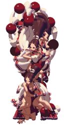  animated animated bare_legs bouncing_breasts breasts brown_hair cleavage high_ponytail japanese_clothes jumping king_of_fighters king_of_fighters_xiii large_breasts long_hair ninja no_bra pelvic_curtain pixel_art ponytail revealing_clothes shiranui_mai sideboob tabi 