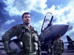  3d ace_combat ace_combat_5 airplane captain_bartlett drop_tank f-14 female jet kei_nagase missiles namco official_art outdoors plane sky wardog_squadron 