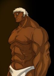  capcom dark_skin evil male male_focus street_fighter street_fighter_iii urien white_hair 