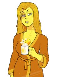  after_shower breasts cartoon_network coffee diamond_authority discount-supervillain female female_only gem_(species) long_hair solo steven_universe tagme yellow_diamond_(steven_universe) 