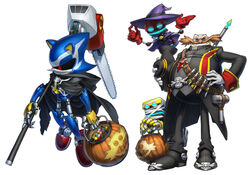  anthro bandage clothing cubot dr._eggman eulipotyphlan group hat headgear headwear hedgehog human inualet machine male mammal metal_sonic orbot robot sega simple_background sonic_the_hedgehog_(series) white_background 