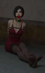  3d ada_wong angry angry_face annoyed arms_behind_back asian asian_female bad_end ball_gag barefoot black_hair bondage breasts capcom captive captured choker collar crossed_legs dark_hair defeated feet female female_focus female_only femsub forced gag gagged helpless kidnapped legs legs_crossed lingerie looking_at_captor looking_at_viewer ramzes43 red_clothing red_dress resident_evil restrained rope rope_bondage short_hair sitting slave slavegirl slut soles stockings tagme thighhighs thighs tights toes unhappy_female video_game video_game_character video_game_franchise video_games whore 