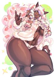  2019 absurd_res anthro big_breasts bovid bow_panties bow_underwear breasts caprine clothed clothing female front-print_panties generation_8_pokemon gofa hi_res horn mammal nintendo open_mouth panties pokemon pokemon_(species) pokemon_panties pokemorph print_clothing print_panties print_underwear smile solo thick_thighs under_boob underwear white_clothing white_panties white_underwear wide_hips wooloo 