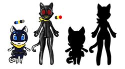  :3 absurd_res anonymous_artist anthro atlus bandana belt beta_design beta_morgana_(persona) black_body black_fur blue_eyes bodysuit chibi clothing color_swatch domestic_cat duo felid feline felis female fur hi_res kerchief male mammal markings mask megami_tensei megami_tensei_persona mitten_hands model_sheet morgana_(persona) neckerchief persona_(series) persona_5 red_eyes sega silhouette simple_background skinsuit spiral_eyes tail tail_markings tight_clothing tuxedo_cat utility_belt white_background white_body white_fur 