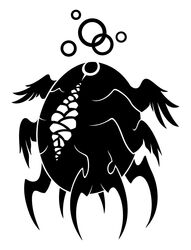  2017 4_wings 6_legs ambiguous_feral ambiguous_gender black_and_white circle circle_(marking) digital_drawing_(artwork) digital_media_(artwork) egg_creature eyeless facial_markings feathered_wings feathers feral forehead_markings head_markings hi_res hundun_(scp_foundation) markings monochrome monster mouth_closed multi_leg multi_limb multi_wing scp_foundation sharp_teeth silhouette simple_background solo spread_wings sunnyclockwork teeth vertical_mouth vultaas white_background wings 