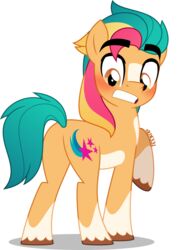  alpha_channel alternate_cutie_mark amber_eyes blush clenched_teeth cutie_mark earth_pony equid equine feral fur hair hasbro hi_res hitch_trailblazer_(mlp) hooves horse leg_markings male mammal markings mlp_g5 multicolored_hair my_little_pony orange_body orange_fur orin331 pony socks_(marking) solo sparkles teeth turquoise_hair turquoise_tail 