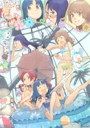  3boys 6+girls akinbo_(hyouka_fuyou) bad_id bad_pixiv_id barefoot bikini chypre_(heartcatch_precure!) coffret_(heartcatch_precure!) cologne_(heartcatch_precure!) coupe_(heartcatch_precure!) glasses greenhouse hanasaki_futaba hanasaki_kaoruko hanasaki_tsubomi heartcatch_precure! highres inflatable_toy kurumi_erika multiple_boys multiple_girls myoudouin_itsuki opaque_glasses open_mouth photoshop_(medium) potpourri_(heartcatch_precure!) precure rubber_duck school_swimsuit swimsuit tankini tsukikage_yuri umbrella wading_pool water_gun 