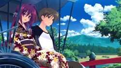  game_cg japanese_clothes kikurage kimi_wo_aogi_otome_wa_hime_ni red_hair washio_rin 