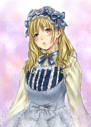  bad_id bad_pixiv_id blonde_hair blush bow dendoumushi dress female flower hairbow lolita_fashion original photoshop_(medium) ribbon solo sweet_lolita 