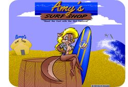  1991 aliasing amiga_(computer) amiga_family amy_the_squirrel anthro artist_name background_character barefoot beach blonde_hair brown_body brown_fur brown_nose commodore_international countershade_face countershade_tail countershade_torso countershading crossed_legs digital_media_(artwork) dithering english_text eric_schwartz eyeshadow feet female female_anthro fur grey_eyeshadow hair half-closed_eyes makeup mammal narrowed_eyes outside plantigrade rodent sciurid seaside sitting solo surfboard tail tan_body tan_fur text tree_squirrel water 