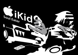  death_the_kid gun ipod monochrome parody soul_eater weapon 