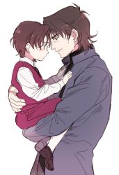  2boys aged_down bad_id bad_pixiv_id brown_hair cheekbones fate/stay_night fate/zero fate_(series) holding kotomine_kirei lolicon male_focus mcr multiple_boys shorts time_paradox tohsaka_tokiomi 