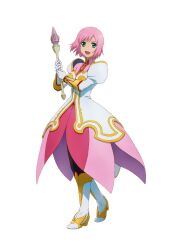  dress estellise_sidos_heurassein female female official_art pink_hair project_x_zone simple_background tales_of_(series) tales_of_vesperia 