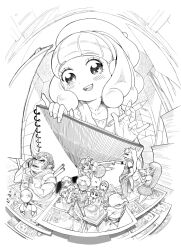  5boys 6+girls akaooni aoki_reika beret comiket commentary_request fisheye greyscale hat hino_akane_(smile_precure!) hoshizora_miyuki indoors jealous looking_down majorina manga_(object) mechanical_pencil midorikawa_haru midorikawa_hina midorikawa_keita midorikawa_kouta midorikawa_nao midorikawa_yuuta monochrome moudoku_(decopon3rd) multiple_boys multiple_girls pen pencil precure sketchbook smile smile_precure wolfrun yayoi_kise 