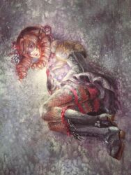  amy_sorel boots drill_hair gothic_lolita lolita_fashion morito_leaf9 orb red_hair soul_calibur soulcalibur_iv thighhighs 