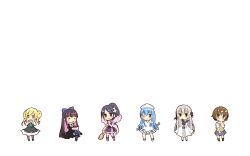  6+girls aino_osaru blonde_hair blush broom cake chibi closed_eyes cordelia_glauca crossover elysia_de_lute_ima food glasses hair_ornament highres ikamusume kami_nomi_zo_shiru_sekai kasugano_sora long_hair multiple_girls one_eye_closed ore_no_imouto_ga_konna_ni_kawaii_wake_ga_nai panty_&amp;_stocking_with_garterbelt plate pointing prehensile_hair season_connection shinryaku!_ikamusume shoes short_hair skull_hair_ornament stocking_(psg) stuffed_animal stuffed_rabbit stuffed_toy tamura_manami tantei_opera_milky_holmes thighhighs very_long_hair yosuga_no_sora 