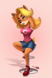  2:3 absurd_res activision anthro arms_above_head bandicoot breasts crash_(series) female hi_res magaska19 mammal marsupial solo tawna_bandicoot y2k_(fashion) 