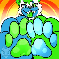  1:1 anthro bear feet foot_focus hypnosiswolf koda_fluff male mammal pawpads paws solo 