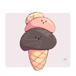  ambiguous_gender black_body black_eyes dessert food group hi_res ice_cream ice_cream_cone kirby_(series) kirby_star_allies lightmizano nintendo pink_body simple_background smile smiley_face trio void_termina waddling_head yellow_body 