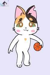  absurd_res basketball black_body black_fur blush blush_stickers caixukun fangs felid feline female fur heart_(marking) hi_res kemono kiki_(love_for_my_cutie) love_for_my_cutie male male/female mammal markings multicolored_body multicolored_fur orange_body orange_fur pink_nose reference_image simple_background solo tan_body tan_fur teeth 